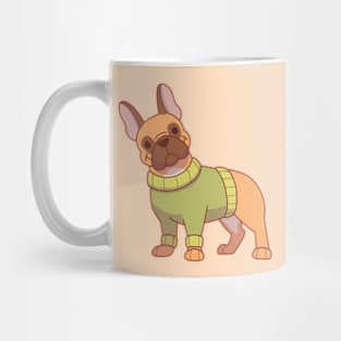 Frenchie in a green sweater Mug